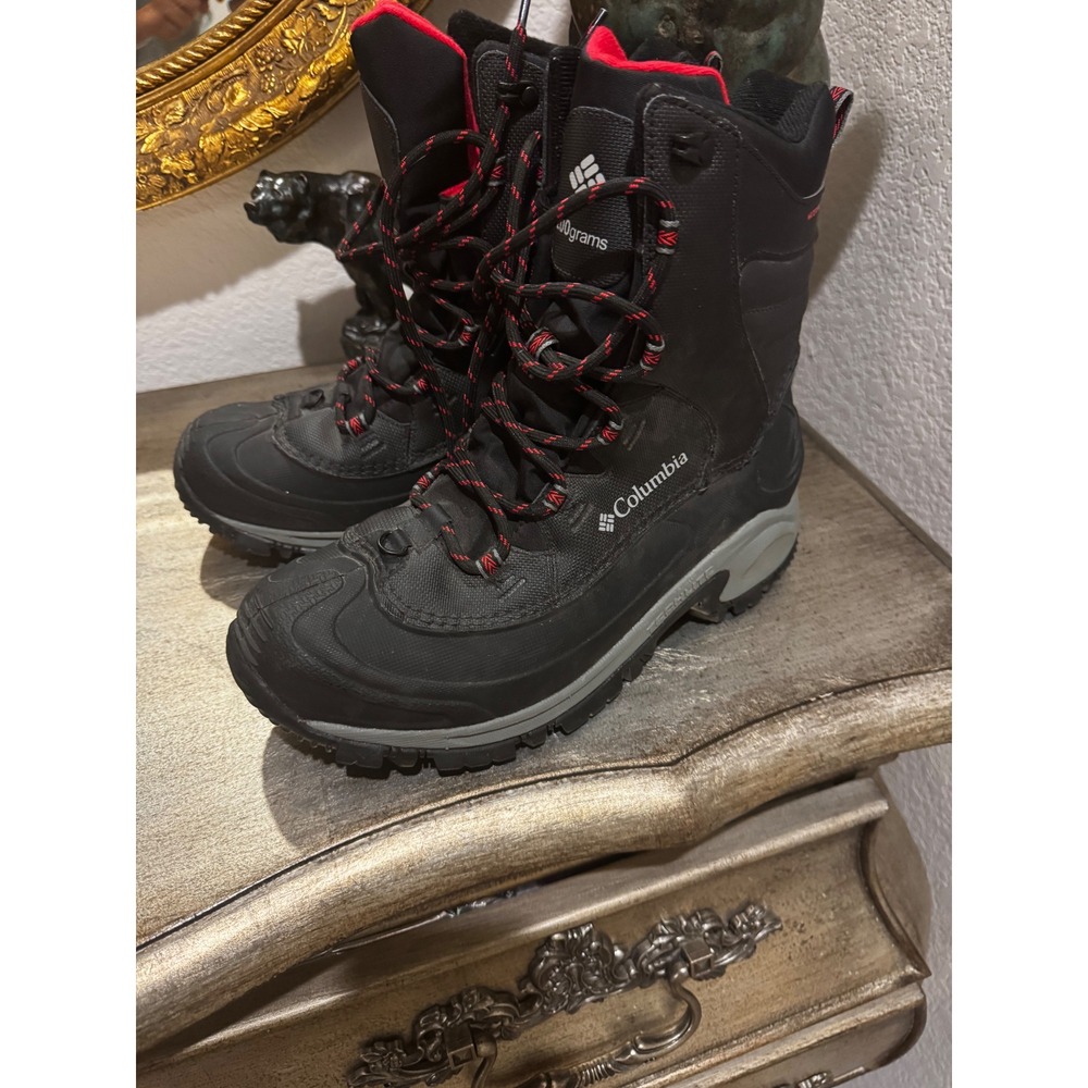 Columbia Bugaboot III Mens Black Red Waterproof 200g Insulated Winter Boots